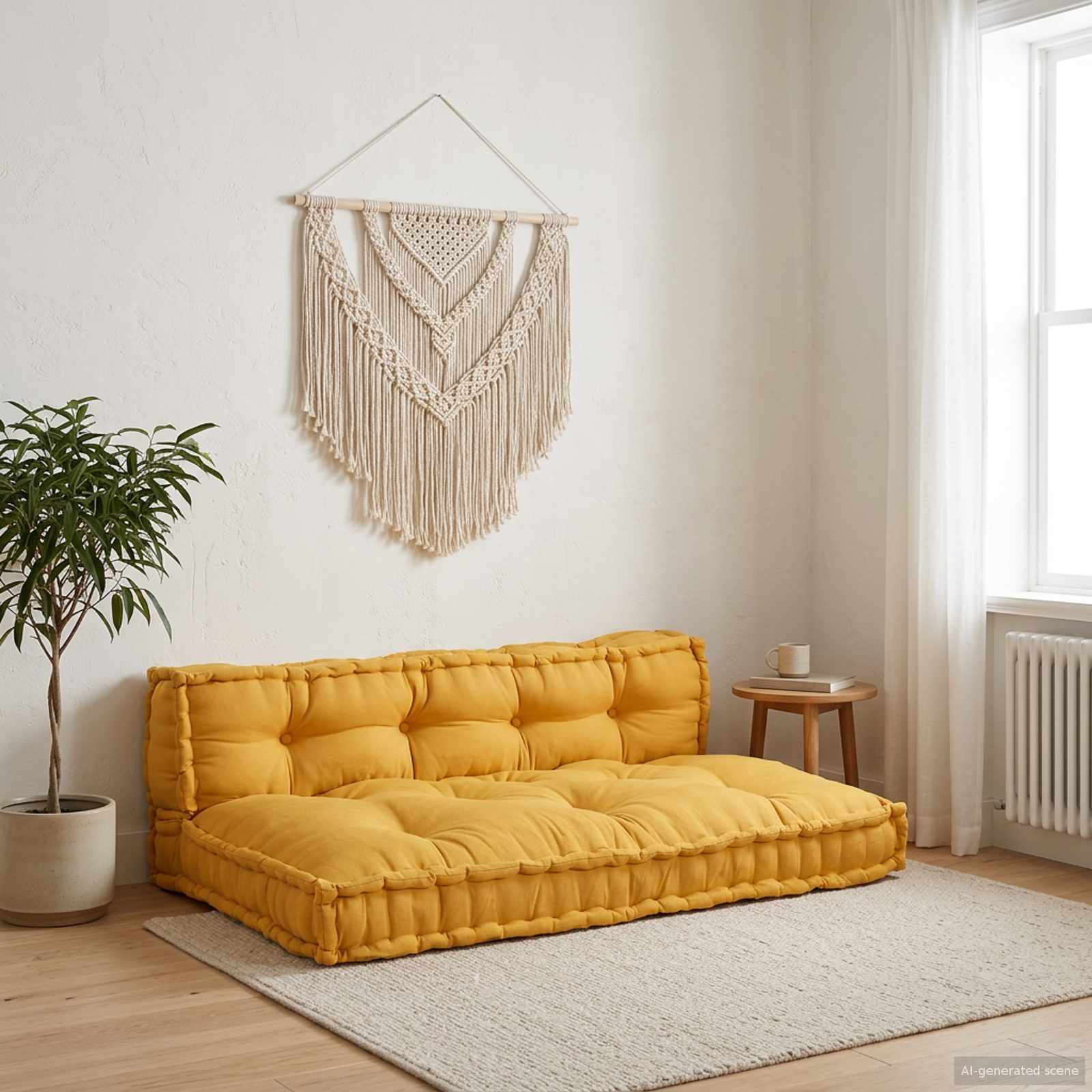 Pallet Sofa Kissen 2 stk. Stoff Gelb 120 x 80 x 38 cm