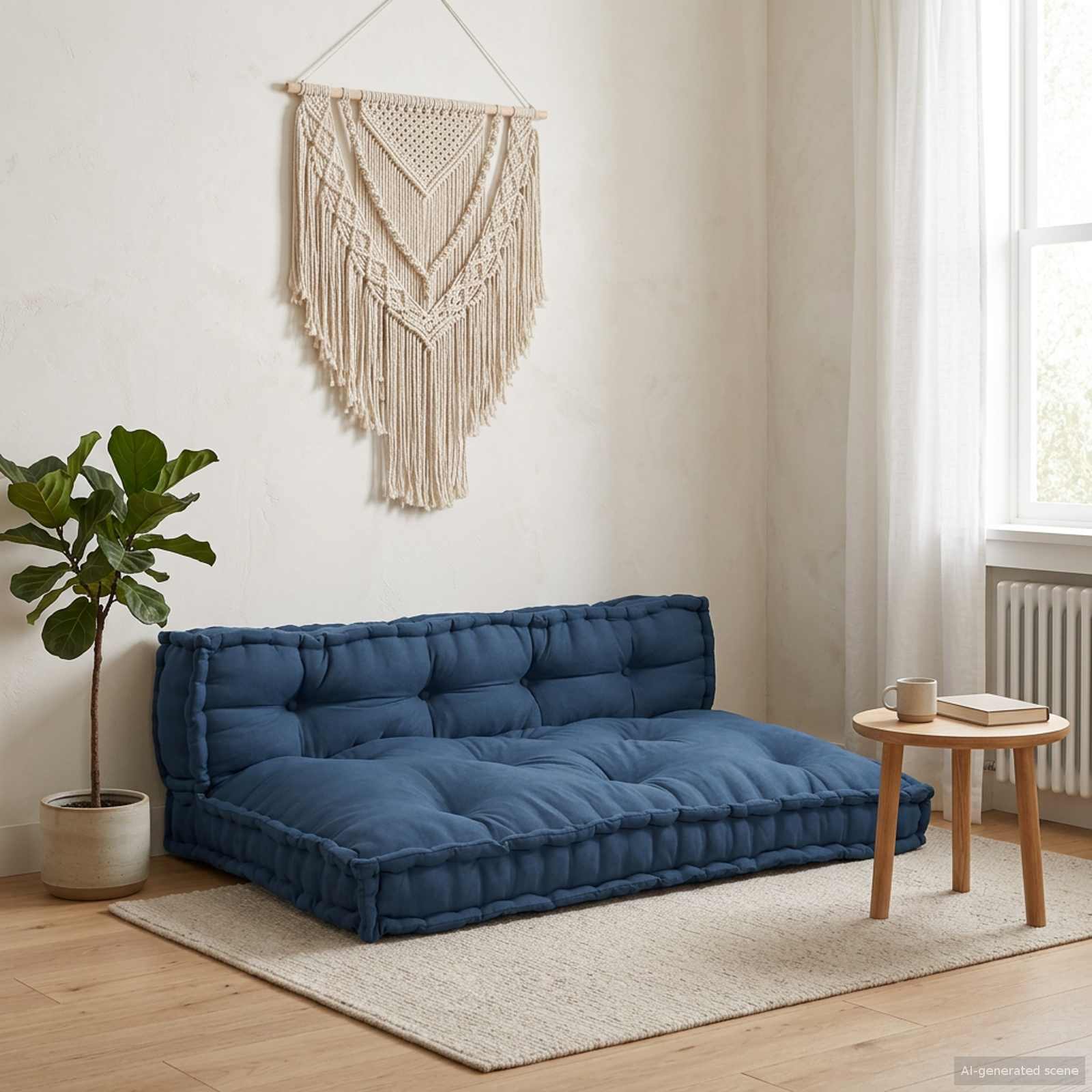 Pallet Sofa Kissen 2 stk. Stoff Indigo 120 x 80 x 38 cm