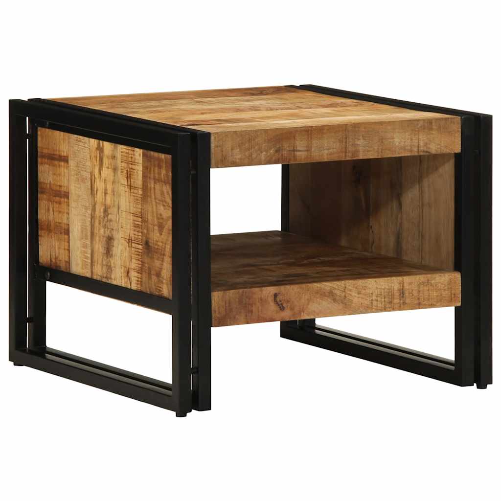 Couchtisch 50x50x38 cm Raues Massivholz Mango