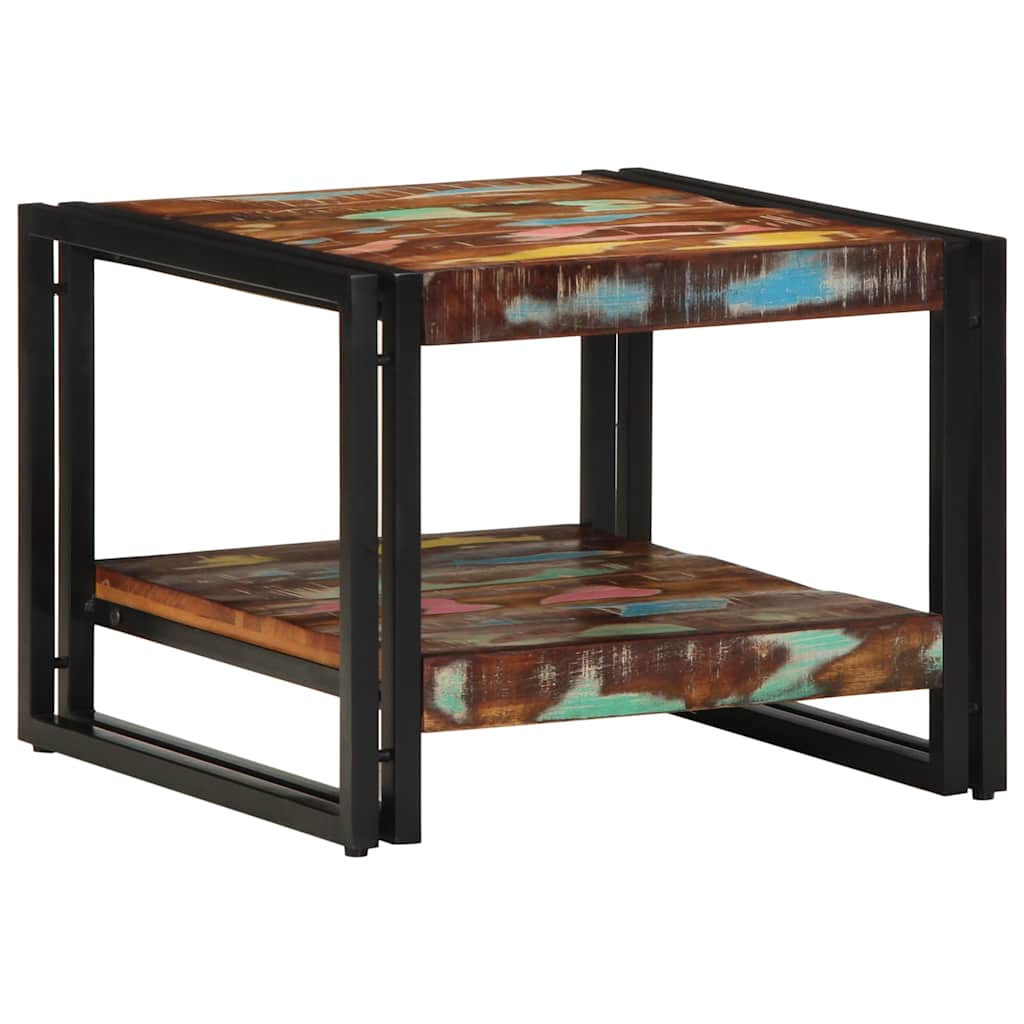 Couchtisch Mehrfarbig 50x50x38 cm Altholz Massivholz