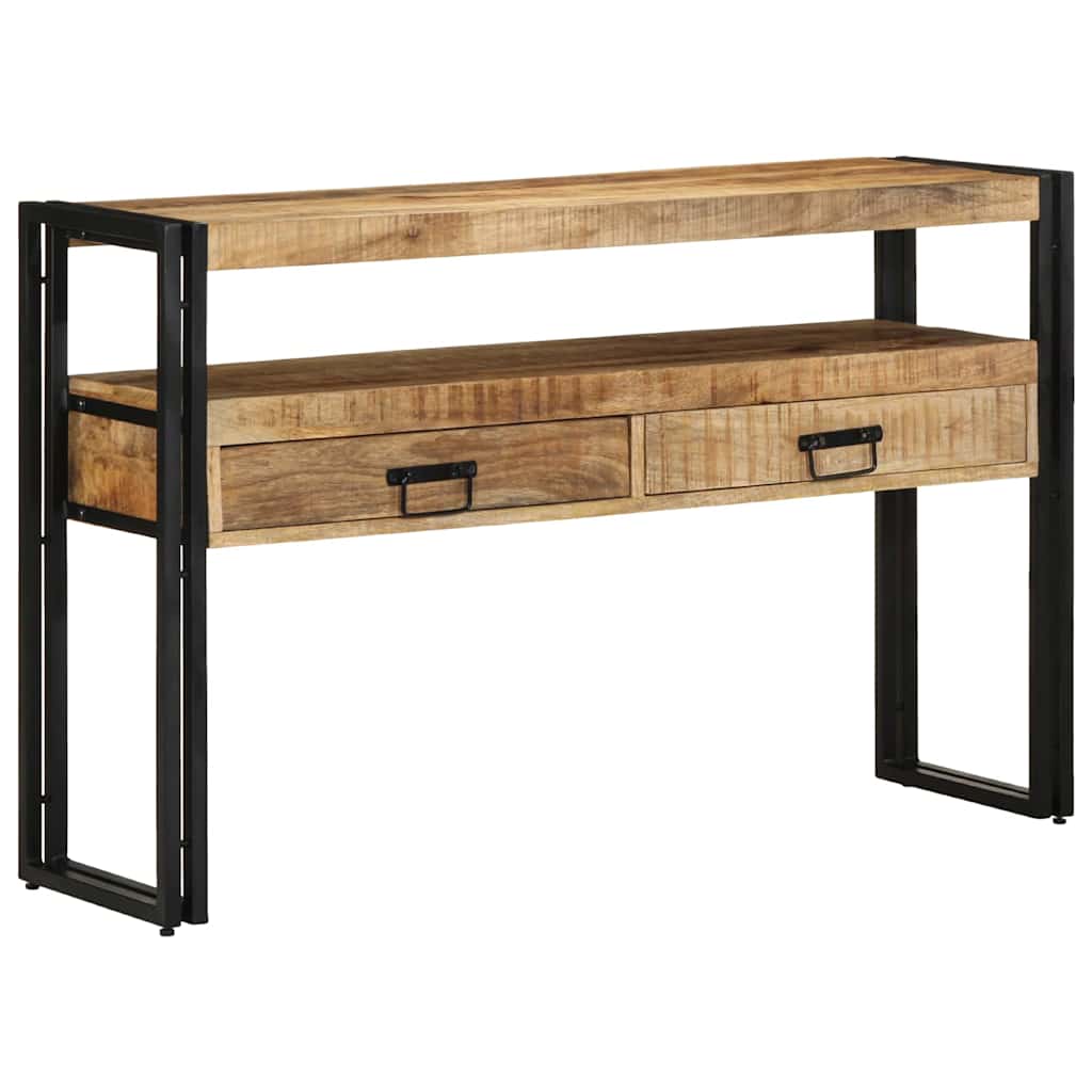 Konsolentisch mit Regal Braun 120 x 33 x 75 cm Massivholz Mango