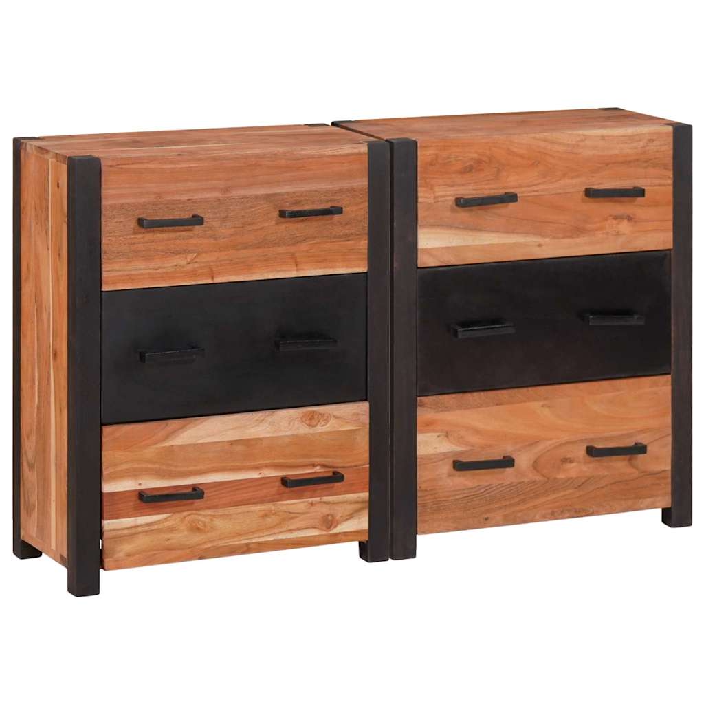 Sideboard 3 stk. Braun 110 x 30 x 75 cm Massivholz Akazie
