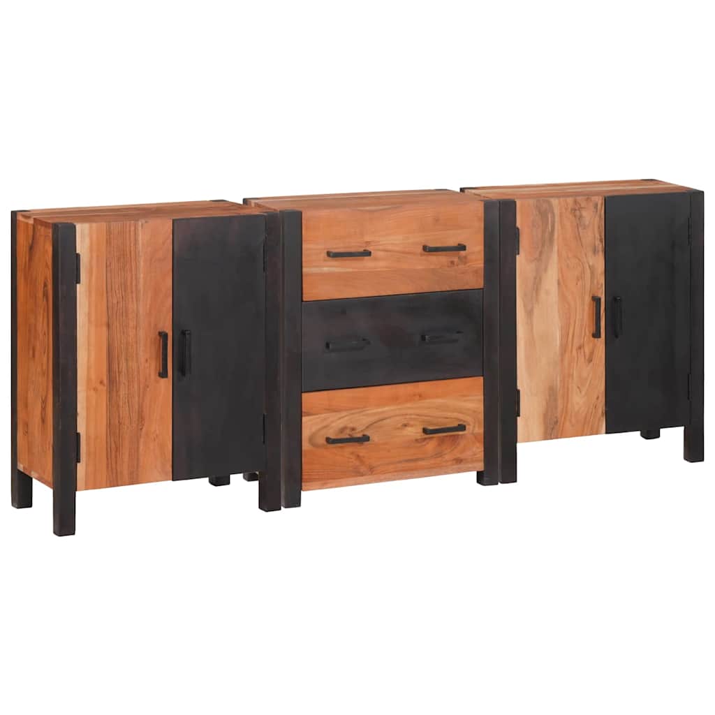 Sideboard 3 stk. Braun 55 x 30 x 75 cm Massivholz Akazie