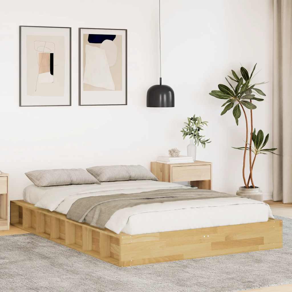Massivholzbett ohne Matratze 120x190 cm Eichenholz
