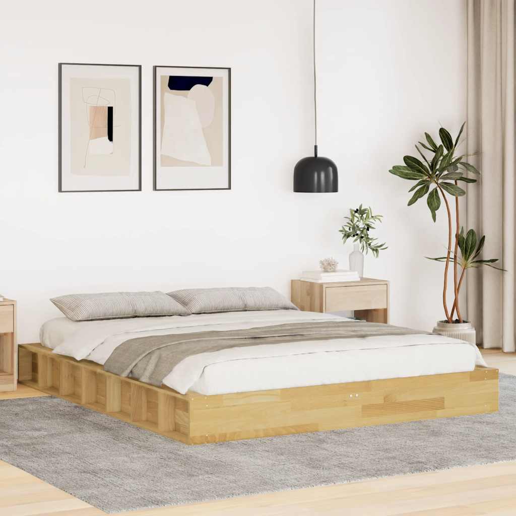 Massivholzbett ohne Matratze 135x190 cm Eichenholz