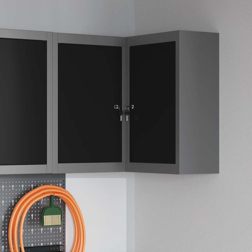 Werkzeugschrank mit Regal Schwarz und Grau 50 x 20 x 55 cm