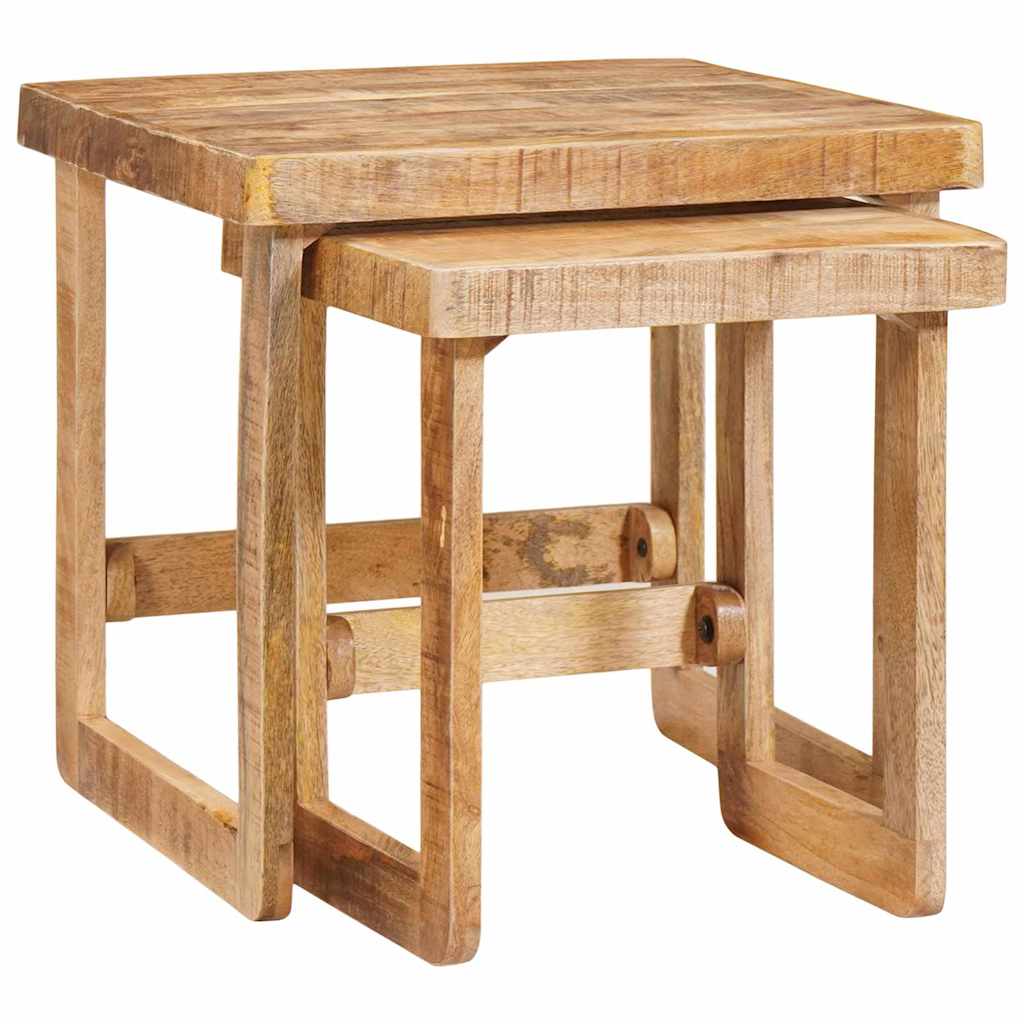 Satztische 2 stk. Braun 46 x 46 x 45 cm Massivholz Mango