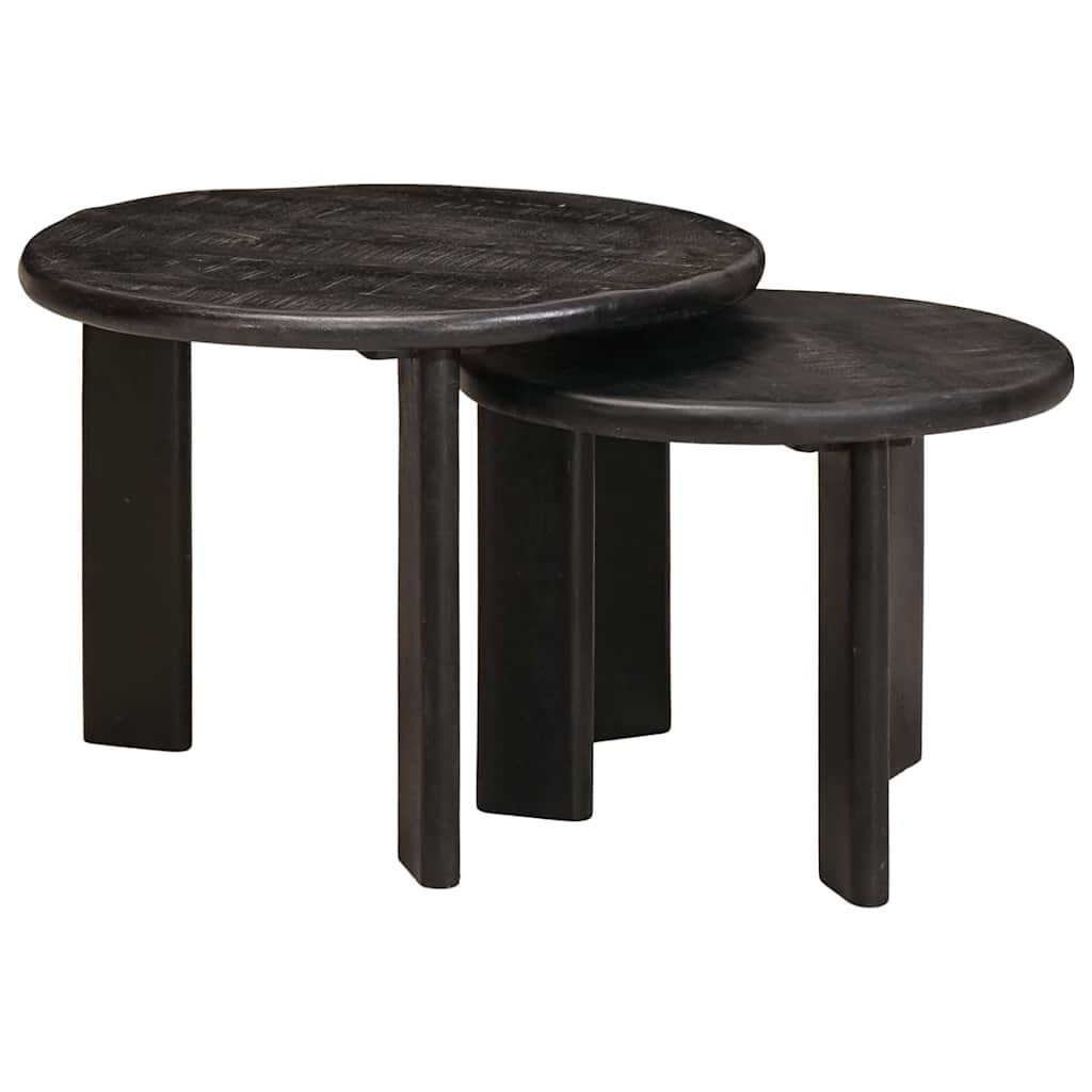 Nesting-Couchtische 2 stk. Schwarz Ø 50 x 40 cm
