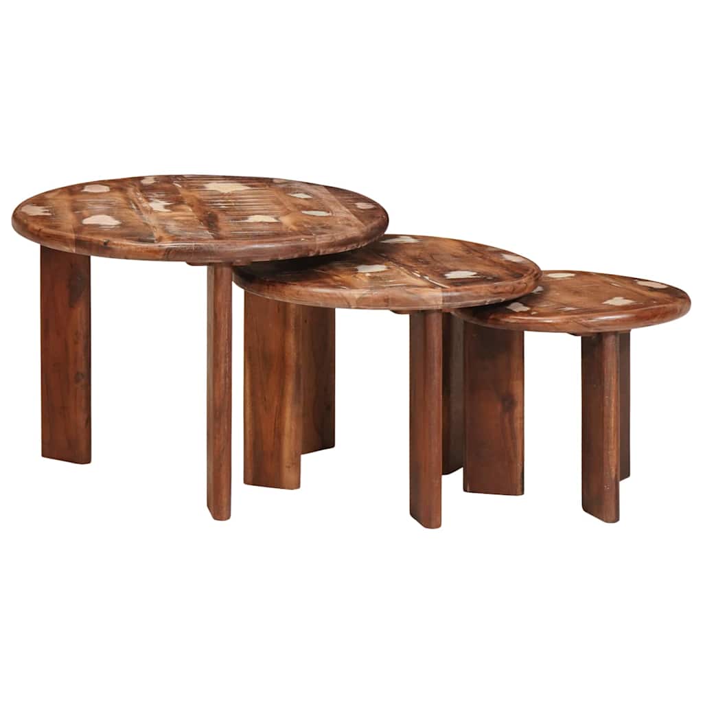 Nesting-Couchtische 3 stk. Mehrfarbig Ø 54 x 40 cm