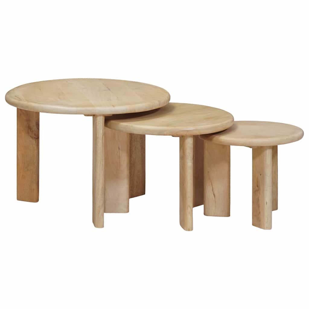 Nesting-Couchtische 3 stk. Schwarz Ø 54 x 40 cm