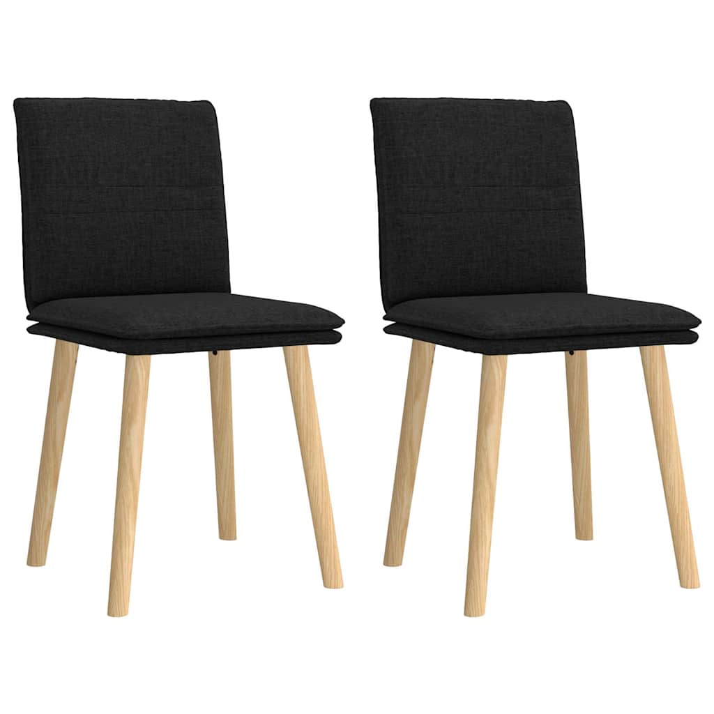 Esszimmerstühle 2 Stk. Schwarz Stoff