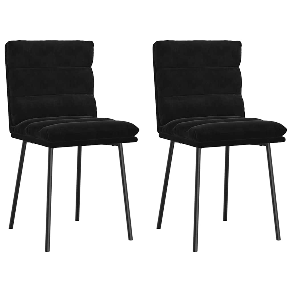 Esszimmerstühle 2 Stk. Schwarz Samt