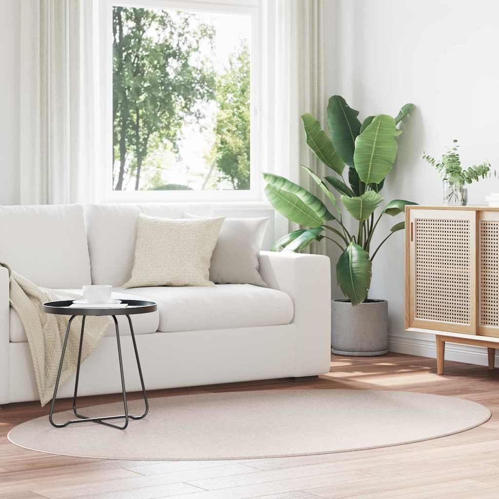 Teppich HUARTE Sand 140 x 200 cm 100 % Polyester