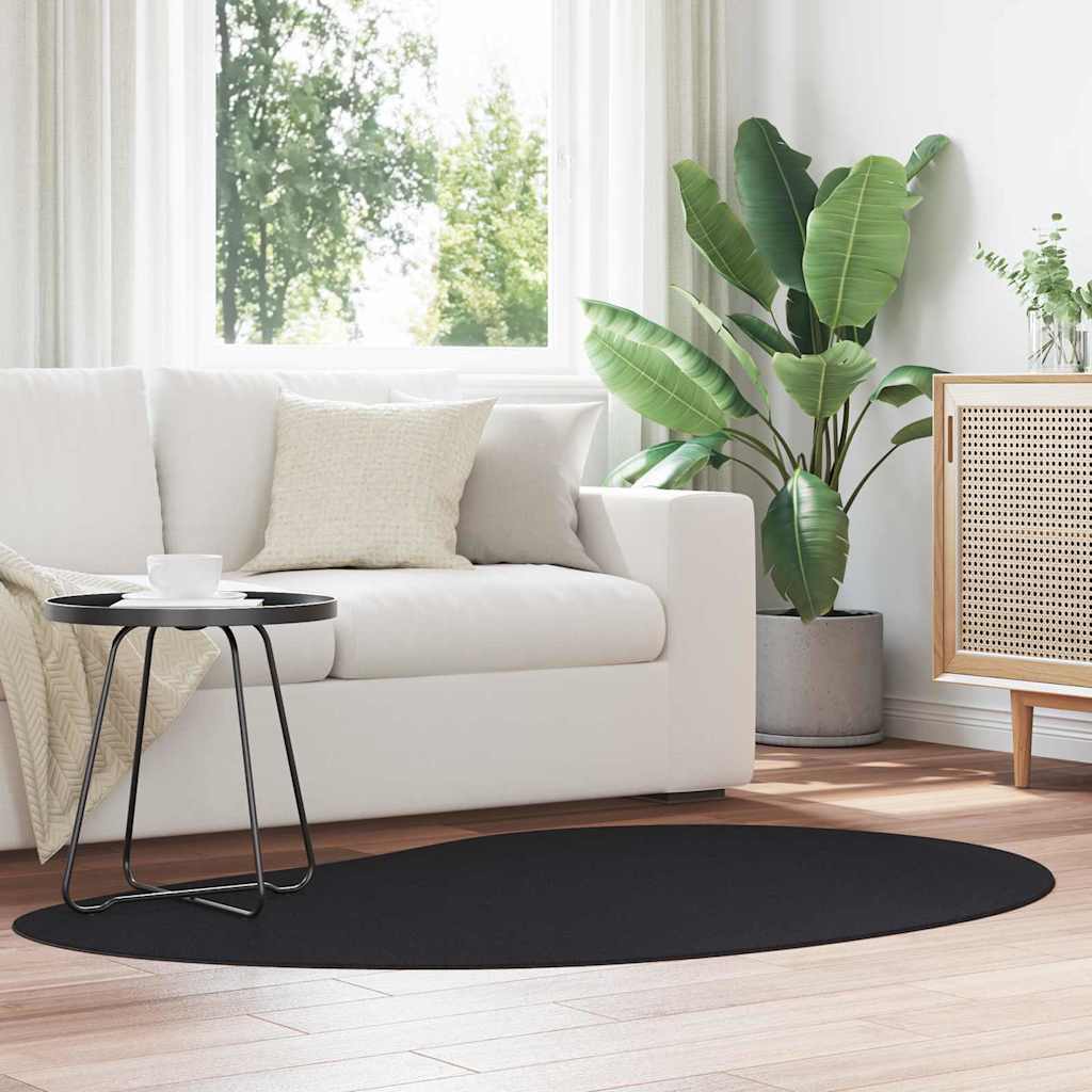Teppich HUARTE Schwarz 120 x 170 cm Polyester
