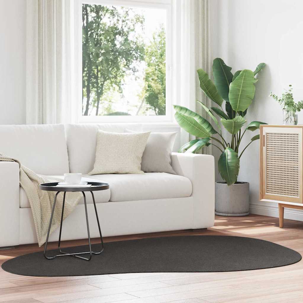 Teppich HUARTE Anthrazit 140 x 200 cm Polyester