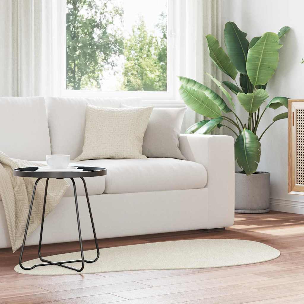 Teppich HUARTE Creme 80 x 150 cm Polyester