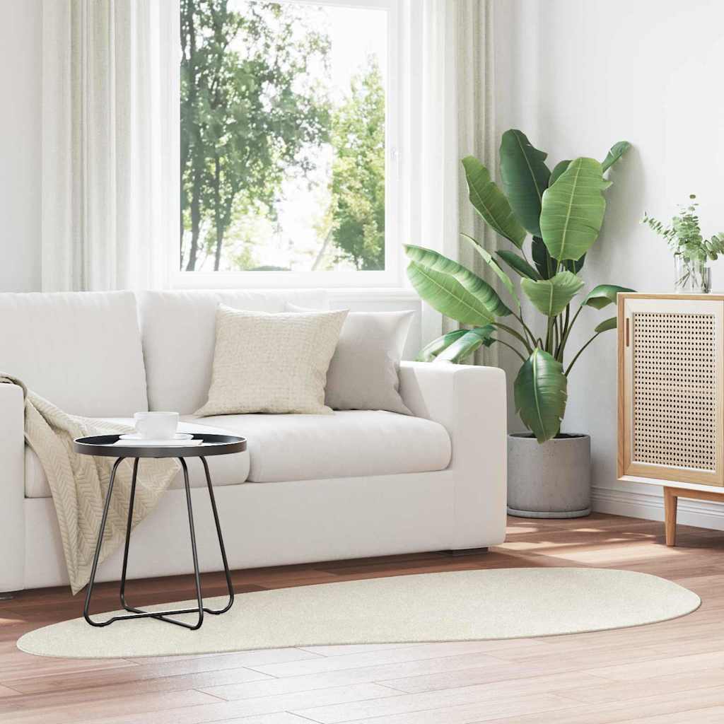 Teppich HUARTE Creme 100 x 200 cm Polyester