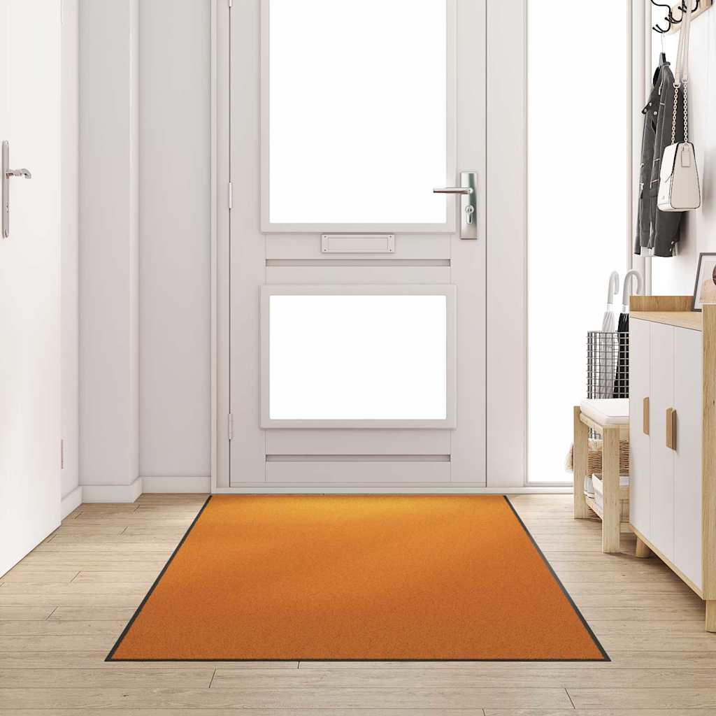 Fußmatte Orange und Schwarz 120 x 250 cm 100% Polyamid