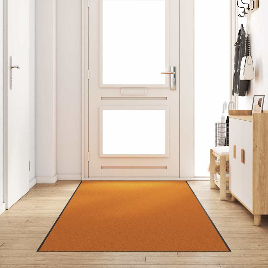 Fußmatte Orange und Schwarz 120 x 400 cm 100% Polyamid