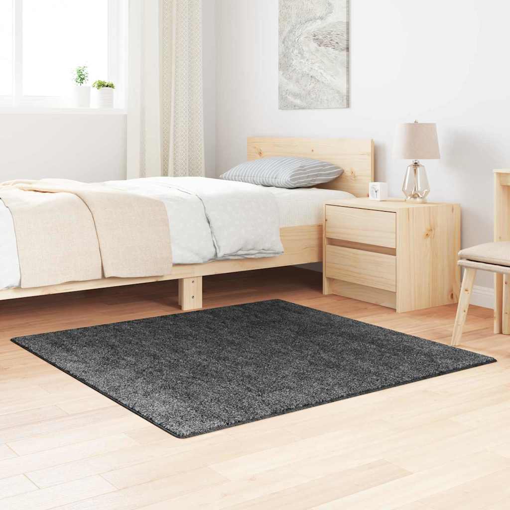 Anti-Rutsch Shaggy Teppich Dunkelgrau 120 x 120 cm PP