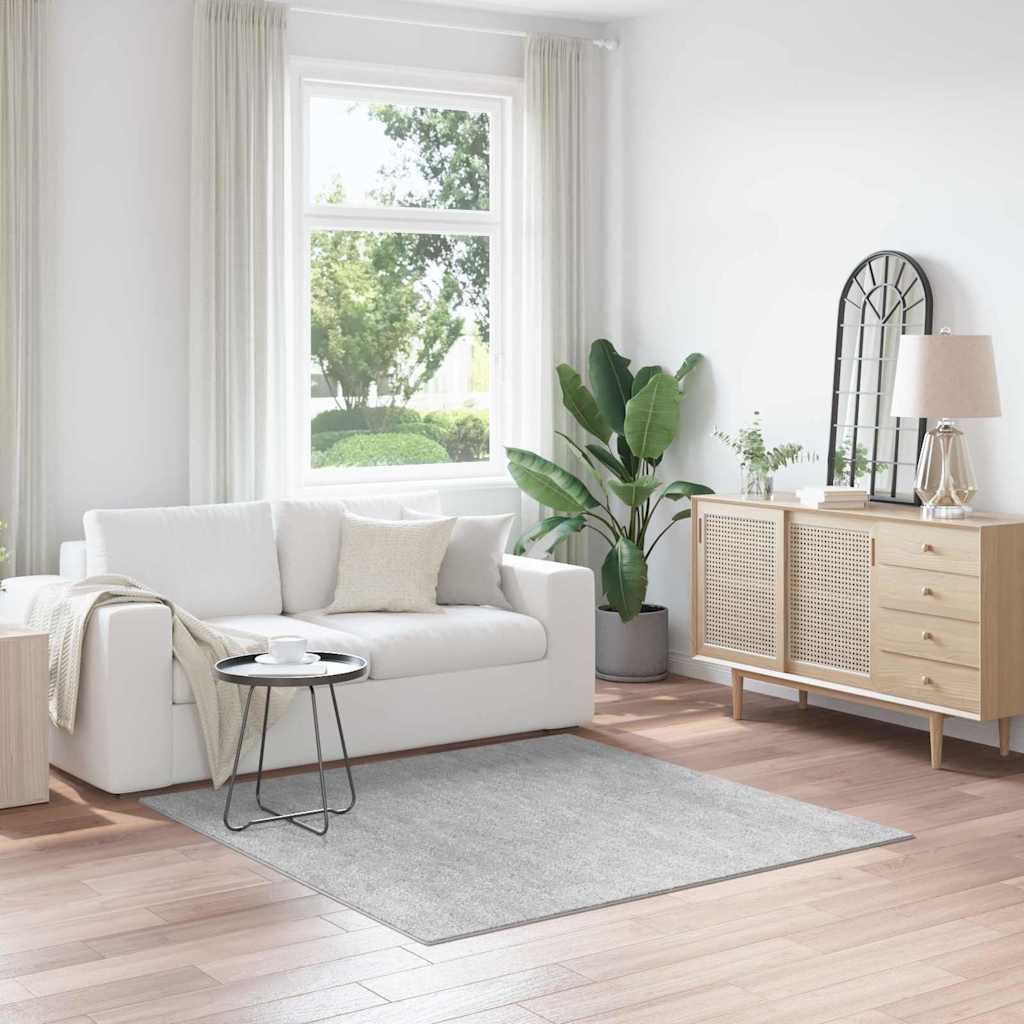 Anti-Rutsch Shaggy Teppich Grau 160 x 160 cm PP