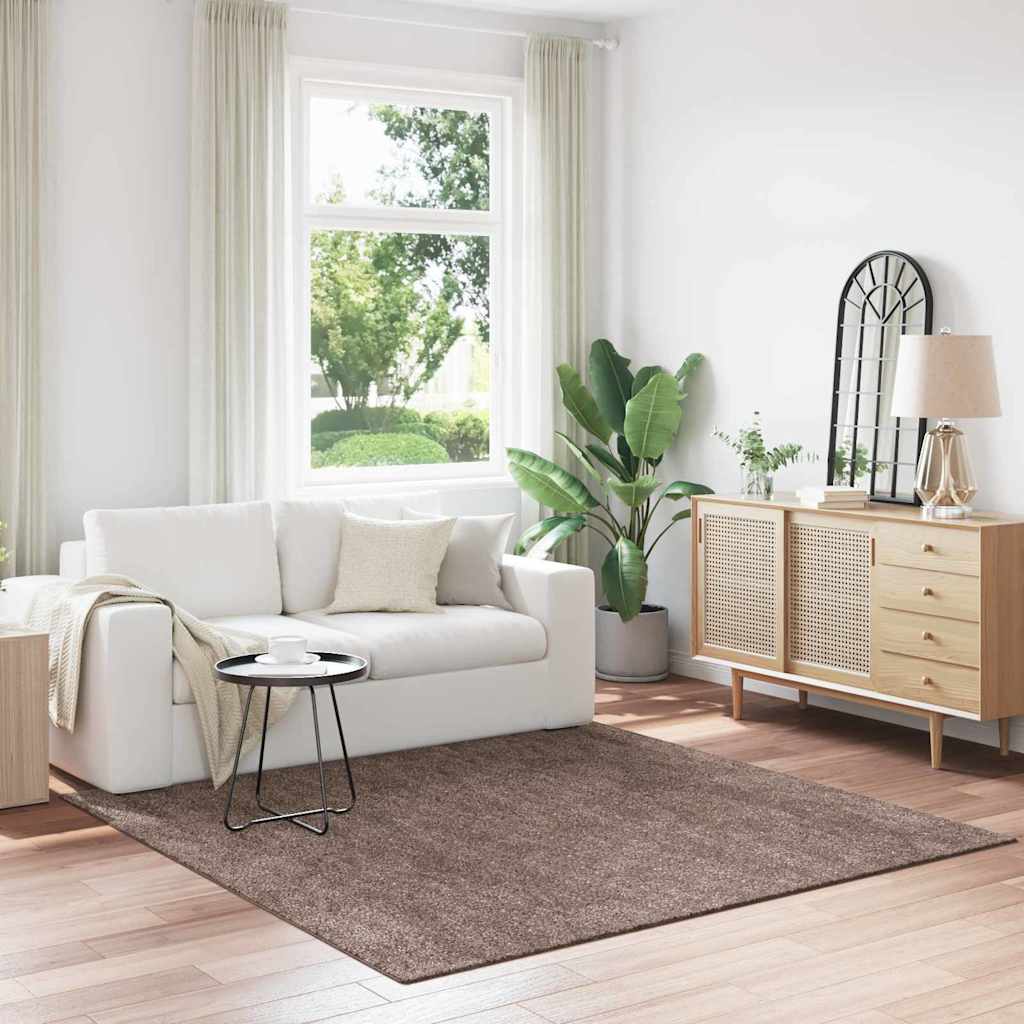 Anti-Rutsch Shaggy Teppich Braun 200 x 200 cm PP