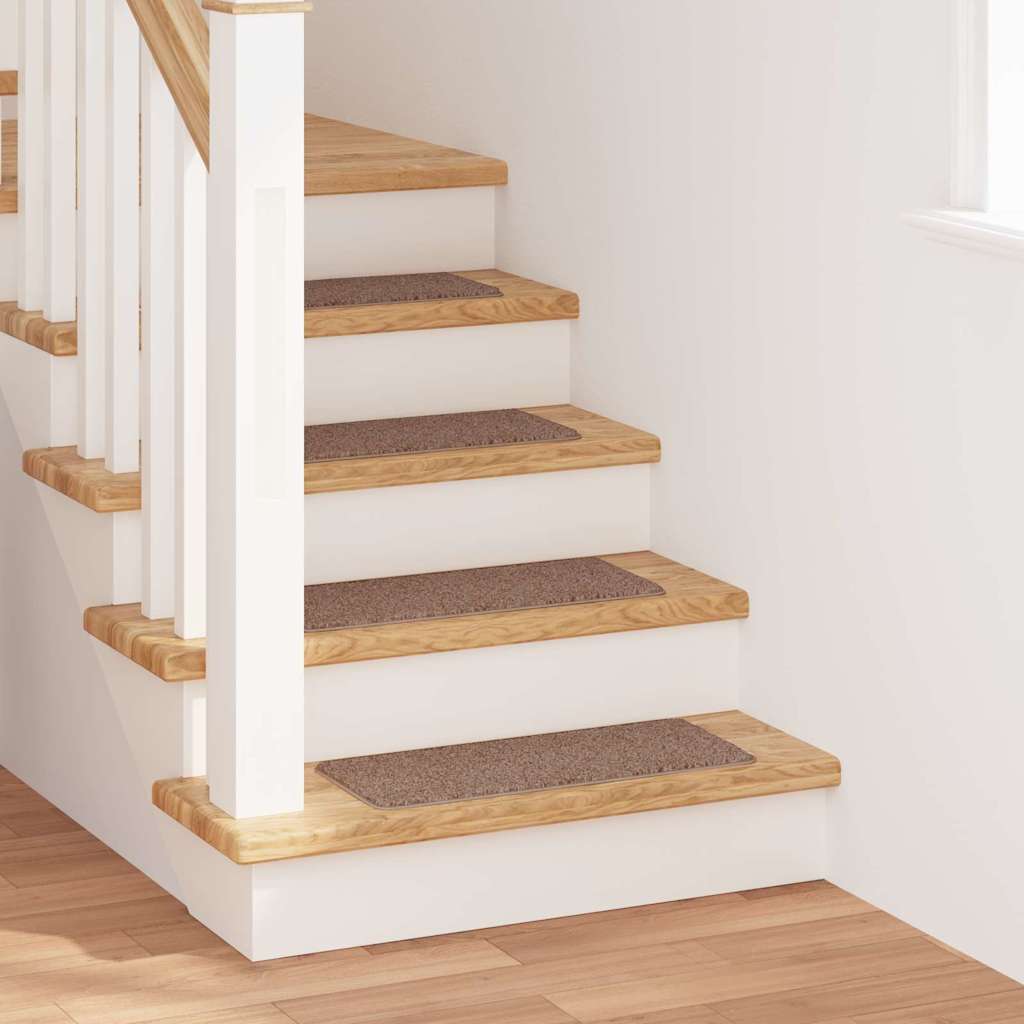 Rutschfeste Treppenmatten 15 stk. 60 x 25 cm Braun PP