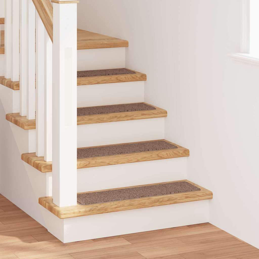 Rutschfeste Treppenmatten 15 stk. 75 x 20 cm Braun PP