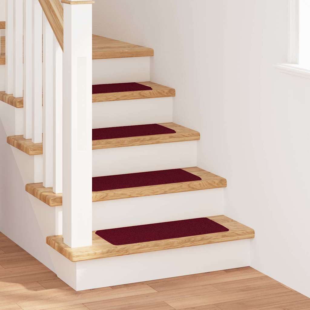 Rutschfeste Treppenmatten 15 Stk. 60 x 25 cm Bordeaux PP