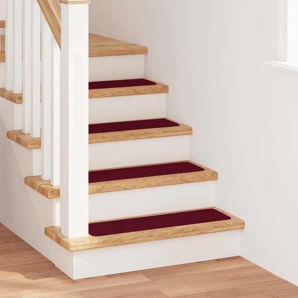 Rutschfeste Treppenmatten 15 Stk. 75 x 20 cm Bordeaux PP