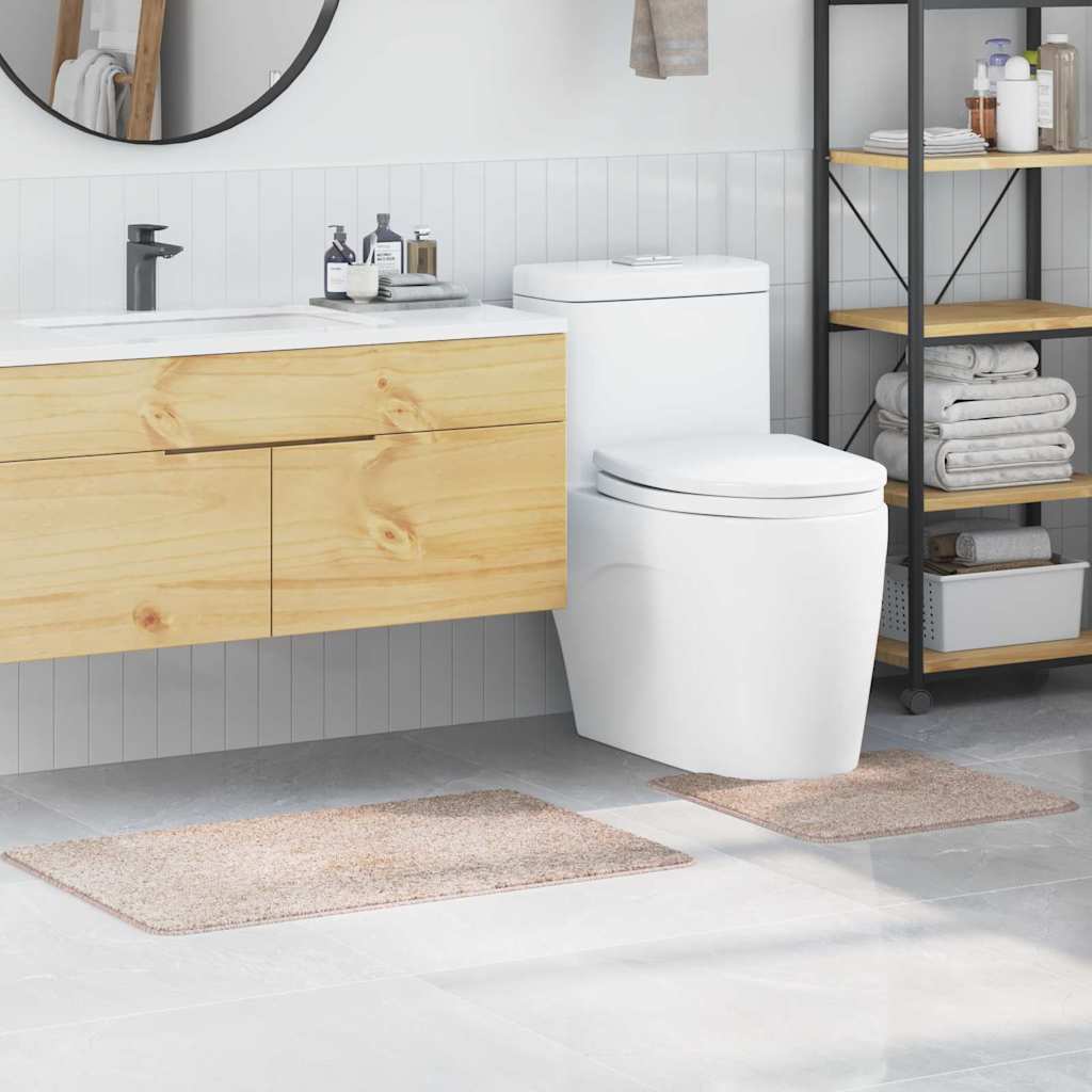 Anti-Rutsch Badematten-Set 2 stk. Creme 50 x 50 cm PP