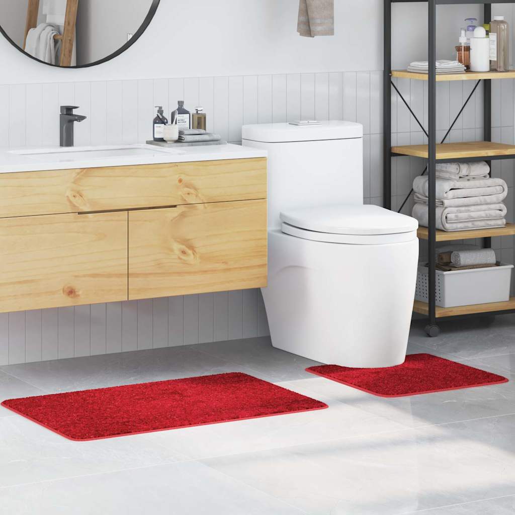 Anti-Rutsch Badematten-Set 2 stk. Rot 50 x 50 cm PP
