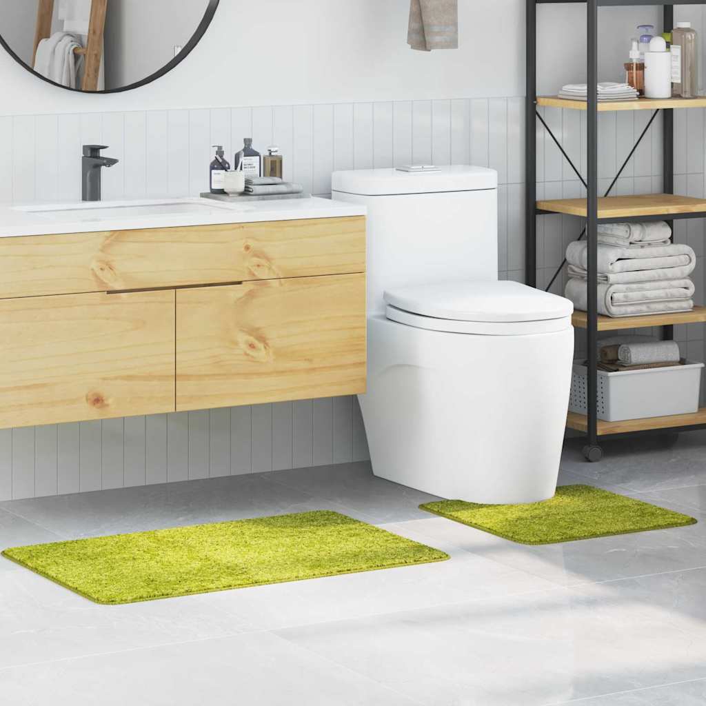 Anti-Rutsch Badematten-Set 2 stk. Grün 50 x 50 cm PP