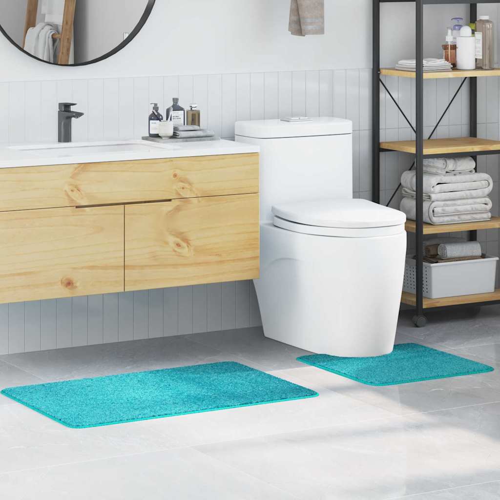 Anti-Rutsch Badematten-Set 2 stk. Türkis 50 x 50 cm PP