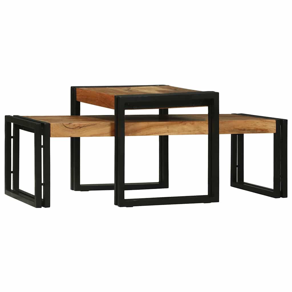 Couchtisch 2 stk. Braun 48 x 40 x 40 cm Massivholz Akazie