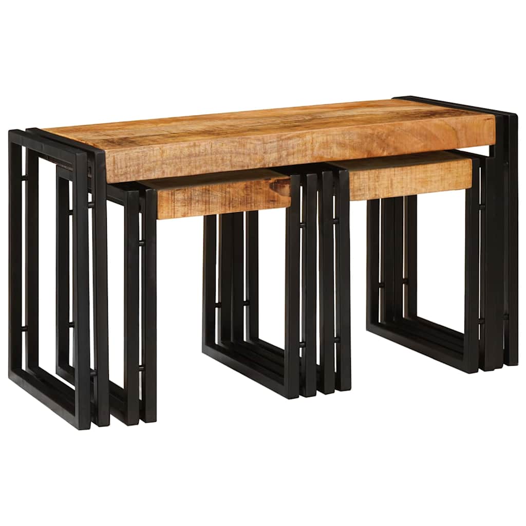 Nestingtisch 3 stk. Braun und Schwarz 82 x 40 x 45 cm