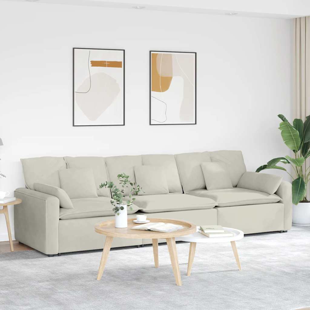 Modulares Sofa mit Kissen Cream