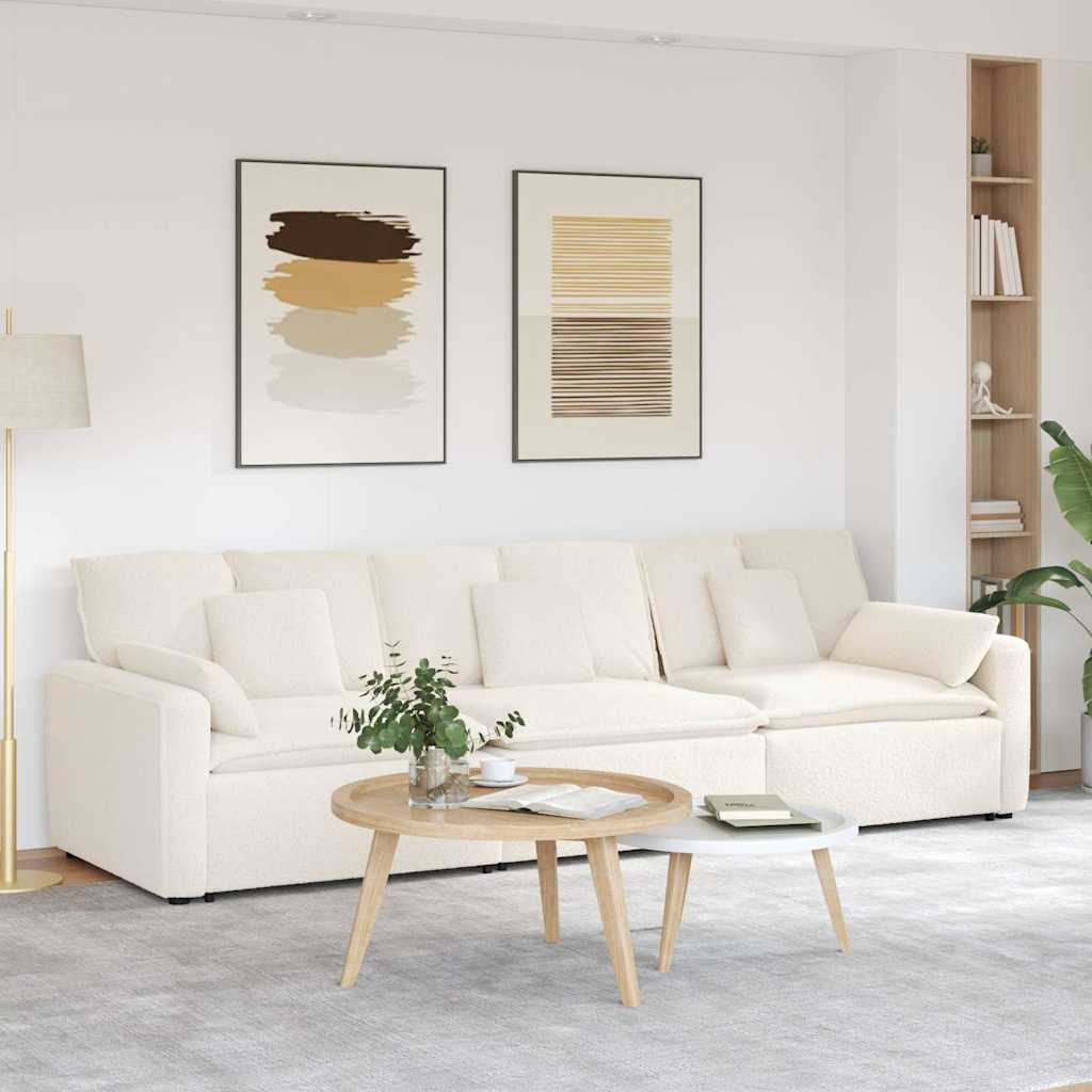 Modulares Sofa mit Kissen Cream