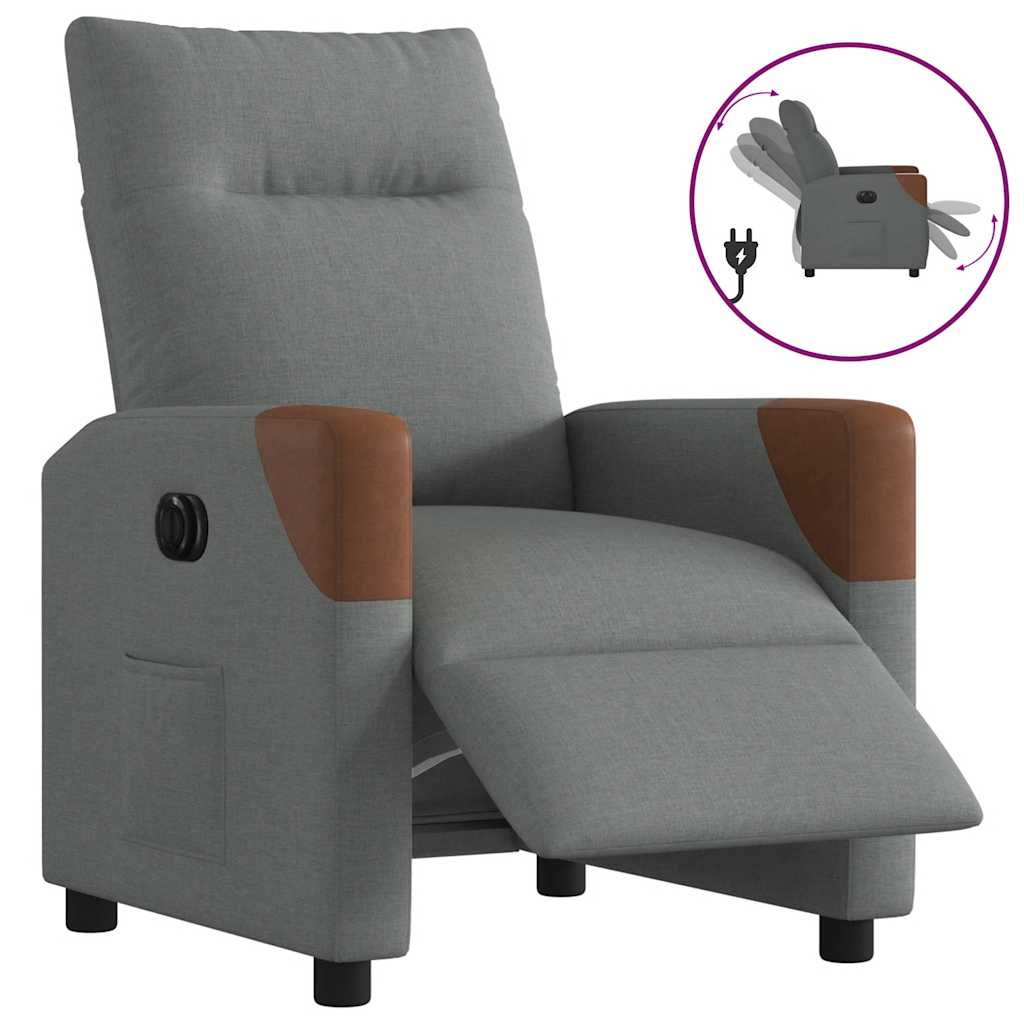 Relaxsessel Elektrisch Dunkelgrau Stoff