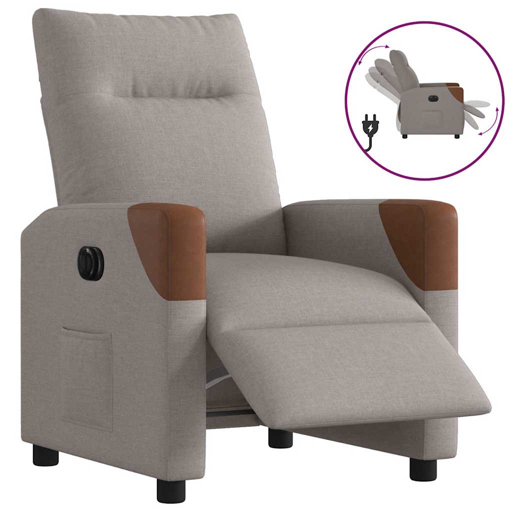 Relaxsessel Elektrisch Taupe Stoff