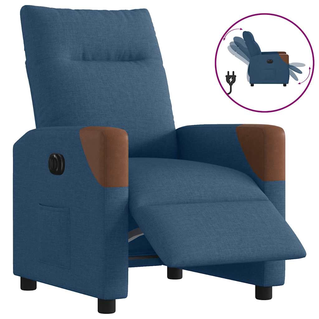 Relaxsessel Elektrisch Blau Stoff