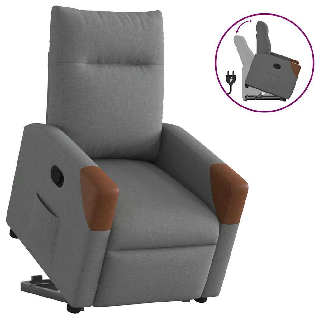 Relaxsessel mit Aufstehhilfe Dunkelgrau Stoff
