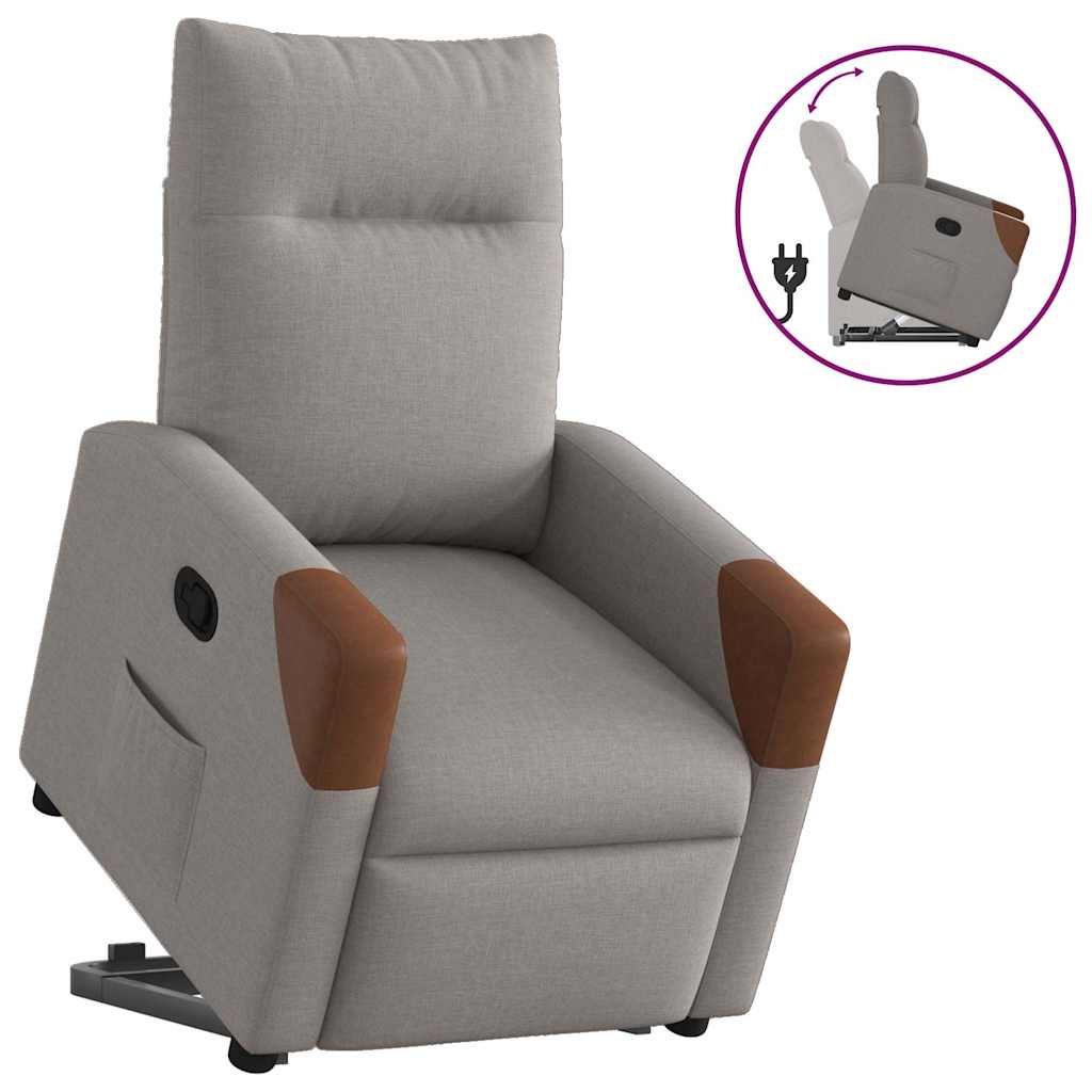 Relaxsessel mit Aufstehhilfe Taupe Stoff