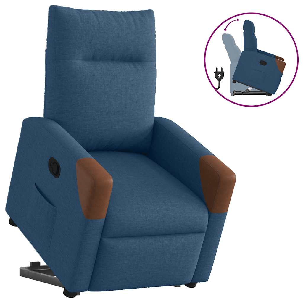 Relaxsessel mit Aufstehhilfe Blau Stoff