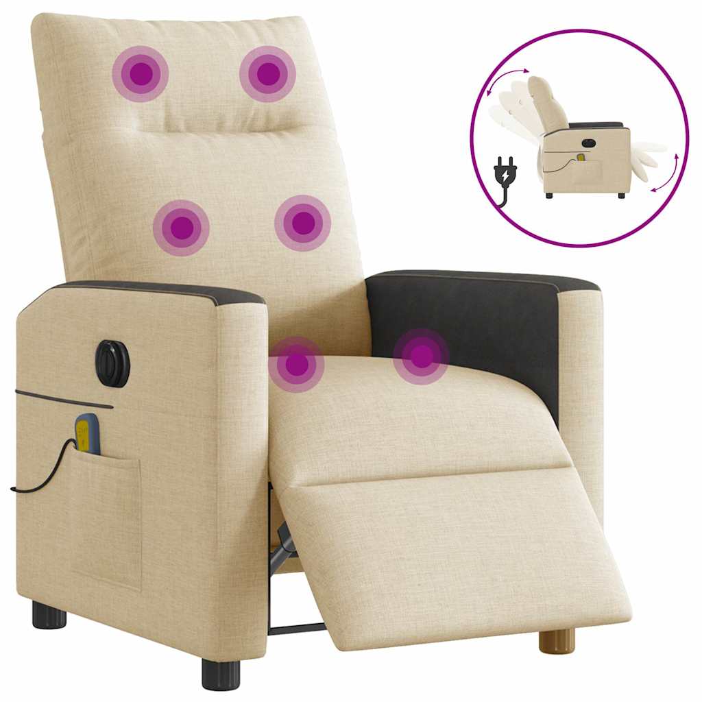 Massagesessel Elektrisch Creme Stoff