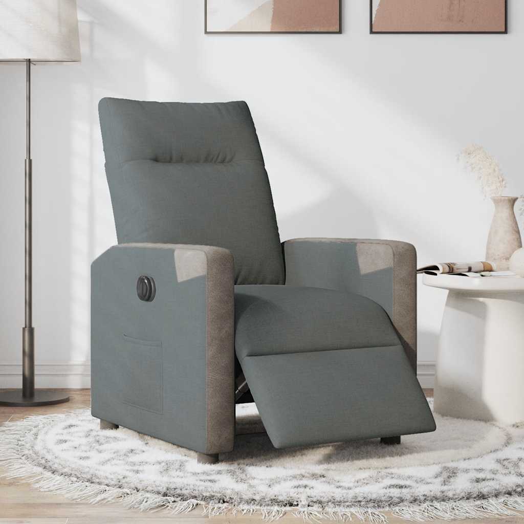 Relaxsessel Elektrisch Dunkelgrau Stoff