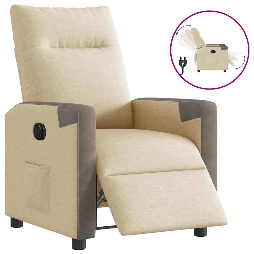 Relaxsessel Elektrisch Creme Stoff