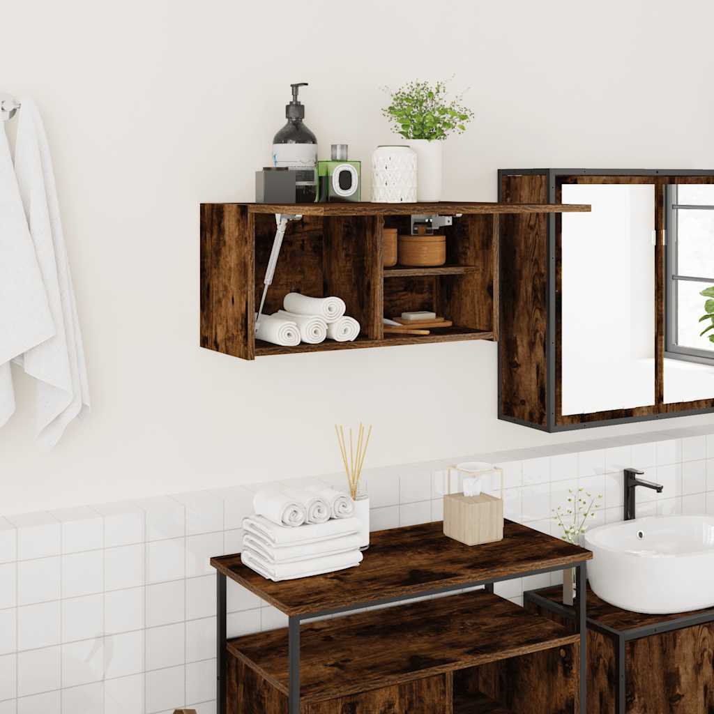 Bad-Wandschrank Räuchereiche 60x25x30 cm Holzwerkstoff