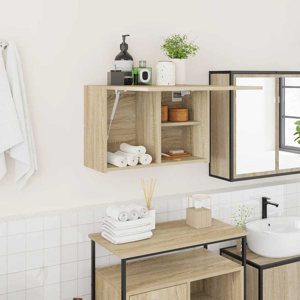 Bad-Wandschrank Sonoma-Eiche 60x25x40 cm Holzwerkstoff