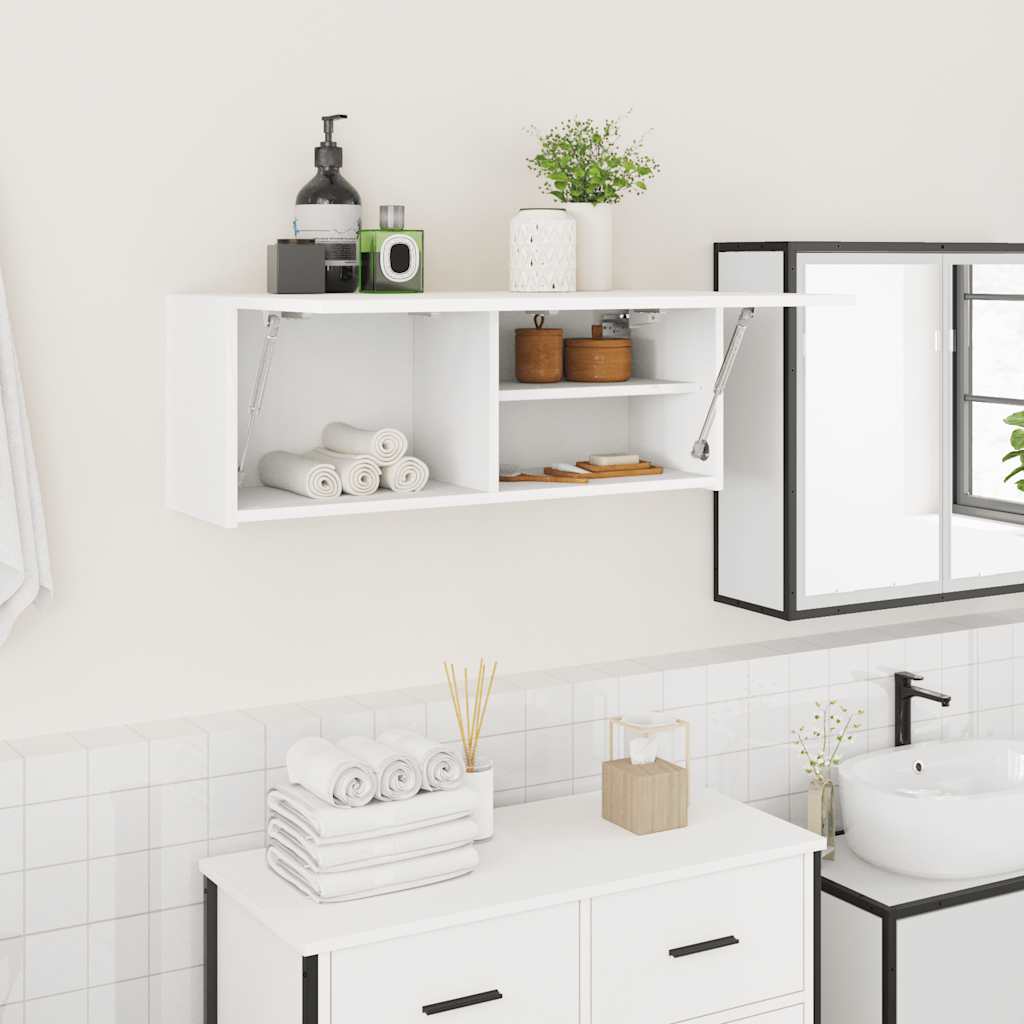 Bad-Wandschrank Weiß 80x25x30 cm Holzwerkstoff
